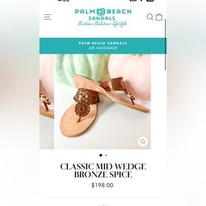 Palm Beach Sandals Classic Mid Leather Wedge Size 9